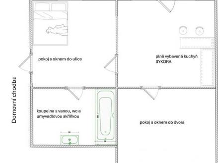 . | Pronájem bytu, 3+kk, 41 m²