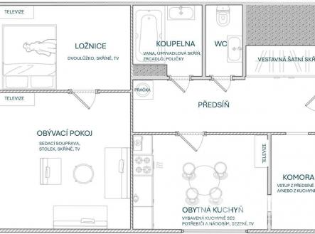 . | Pronájem bytu, 2+1, 66 m²