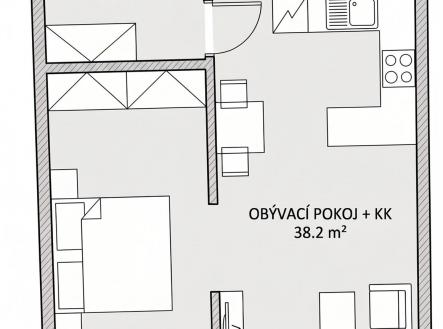 . | Pronájem bytu, 2+kk, 55 m²