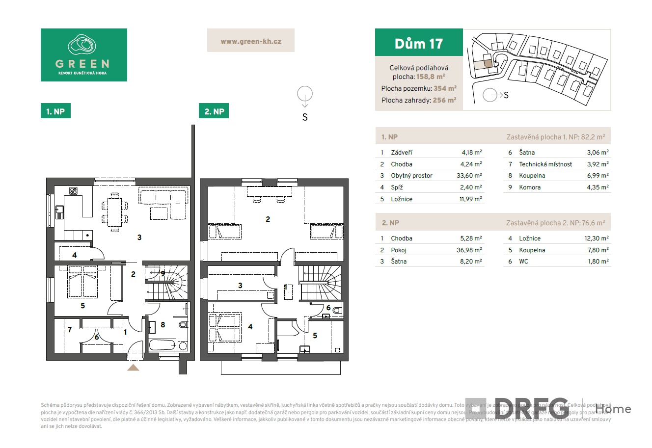 Prodej řadového rodinného domu 4+kk 158,8 m2, s pozemkem 354 m2 - Dříteč