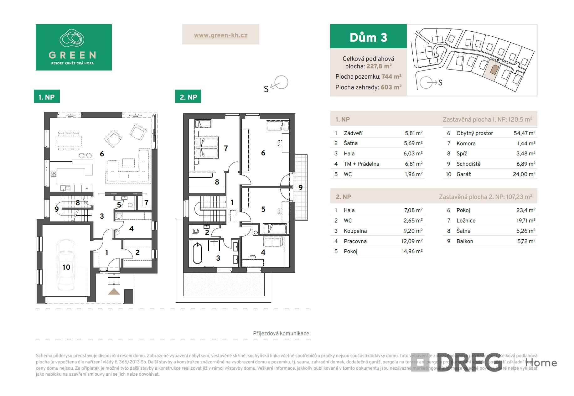 Prodej domu 5+kk 220,6 m2 s garáží, s pozemkem 744 m2 - Dříteč