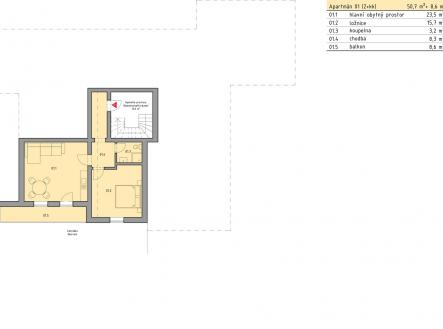 21_PP_pudorys | Prodej bytu, 2+kk, 51 m²