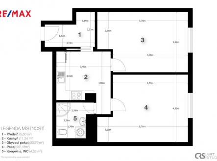 2d-rozmery-bytu.jpg | Pronájem bytu, 2+1, 65 m²