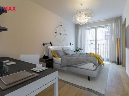 Ložnice (vizualizace) | Prodej bytu, 3+kk, 101 m²