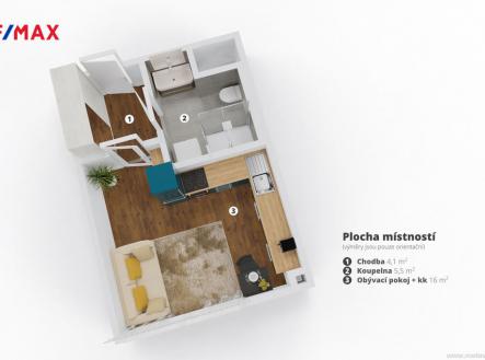 gutlova-grebovka-3dmodel.jpg | Prodej bytu, 1+kk, 53 m²