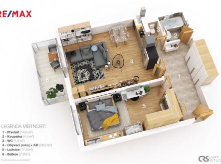 3d-layout.jpg | Prodej bytu, 2+kk, 63 m²