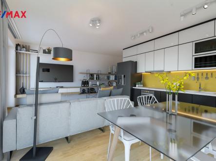 obývací pokoj vizualizace | Prodej bytu, 3+kk, 88 m²