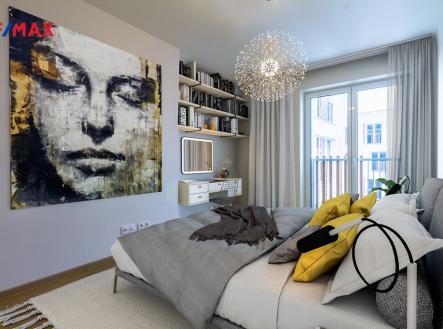 ložnice vizualizace | Prodej bytu, 3+kk, 88 m²