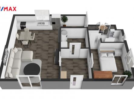 3D půdorys | Prodej - dům/vila, 105 m²