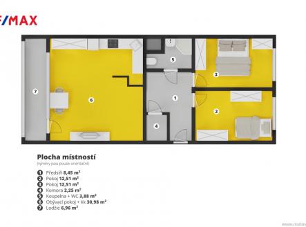 PŮDORYS KŘIVENICKÁ | Pronájem bytu, 3+kk, 80 m²