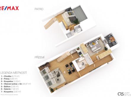 3d-layout.jpg | Prodej bytu, 2+kk, 60 m²