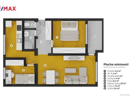 gutlova-horousanska-pudorys.jpg | Pronájem bytu, 3+1, 66 m²