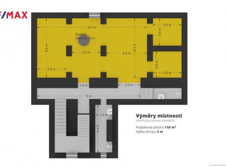 2D PŮDORYS | Pronájem - obchodní prostor, 110 m²