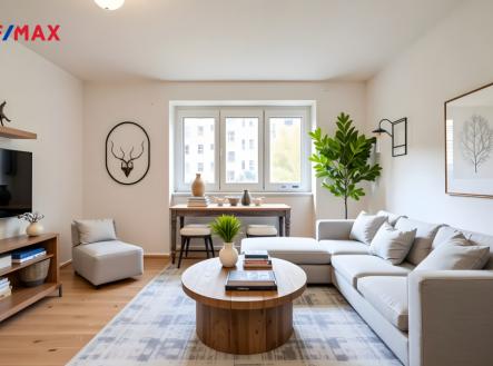 Vizualizace obýváku | Prodej bytu, 2+1, 53 m²