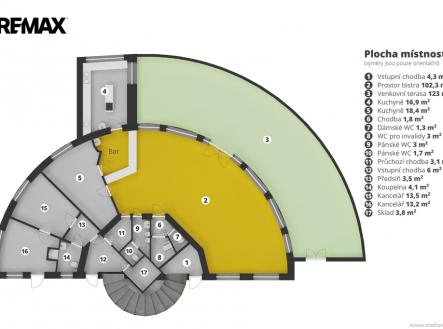 2D FLOOR PLAN | Prodej - obchodní prostor, 200 m²