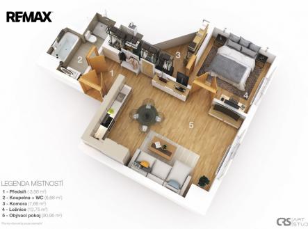 3d-layout.jpg | Pronájem bytu, 2+kk, 63 m²