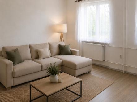 Obývací pokoj-vizualizace | Pronájem bytu, 3+kk, 80 m²