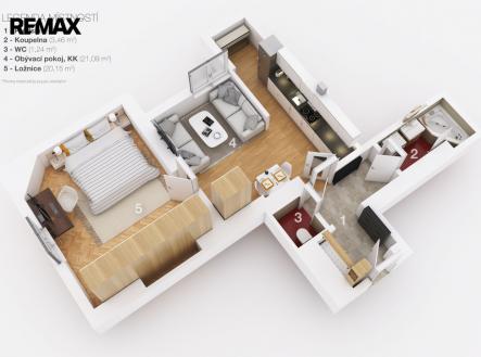 3d-layout.jpg | Pronájem bytu, 2+kk, 52 m²