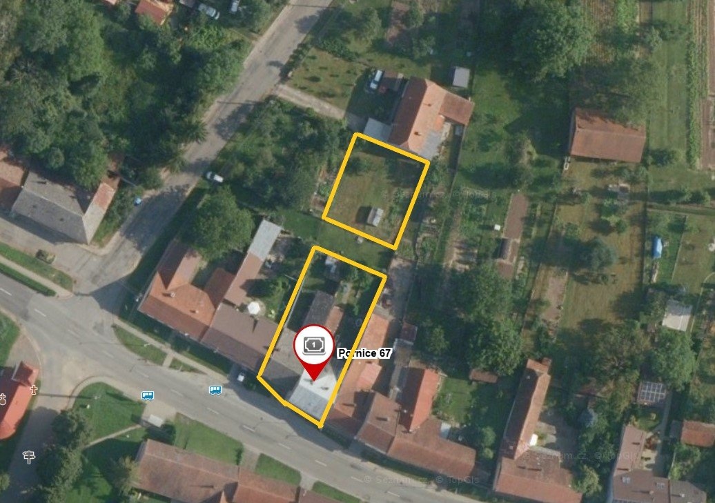 mapa zakreslení pozemku