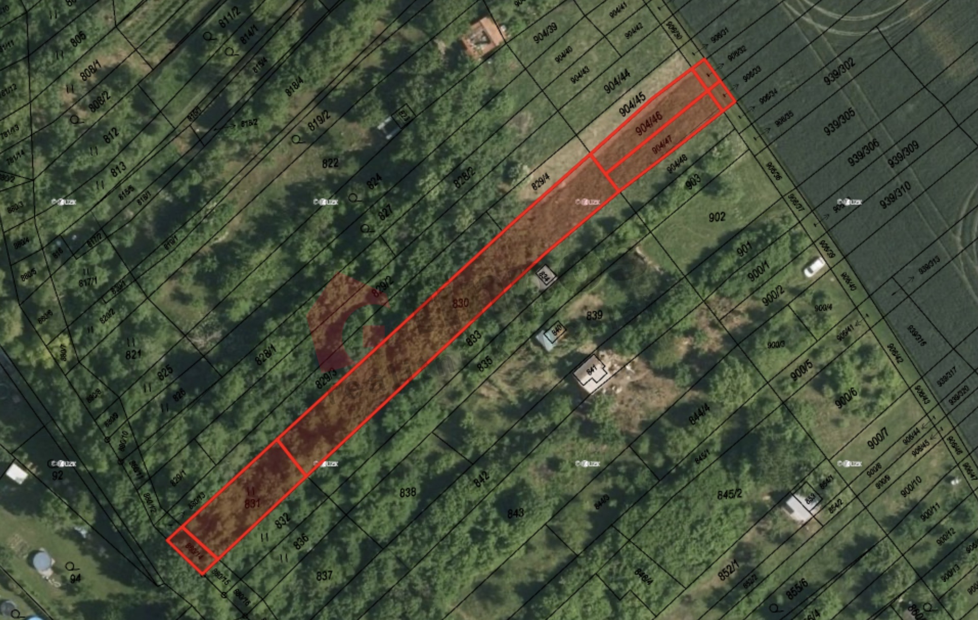 Prodej pozemku 1240 m2 v Nížkovicích, okr. Vyškov