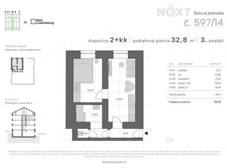 Prodej bytu, 2+kk, 33 m²