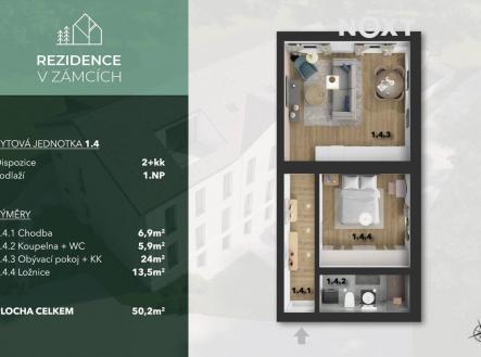 Prodej bytu, 2+kk, 52 m²