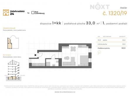 Prodej bytu, 1+kk, 34 m²
