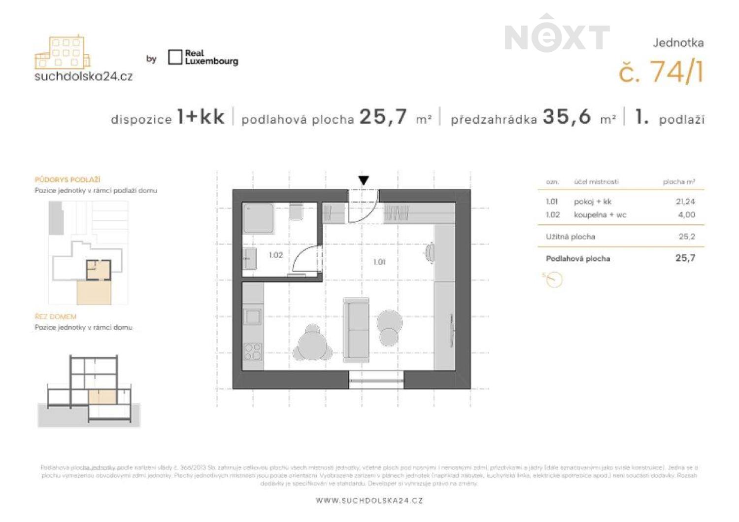 Prodej byt 1+kk, 26㎡