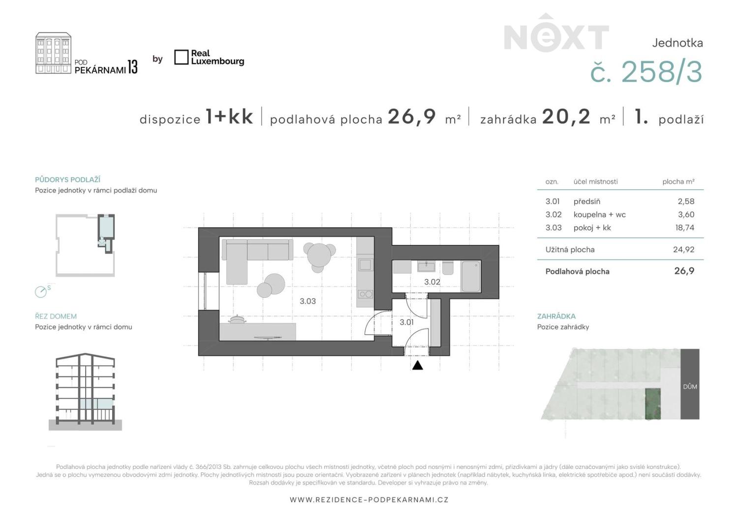 Prodej byt 1+kk, 27㎡