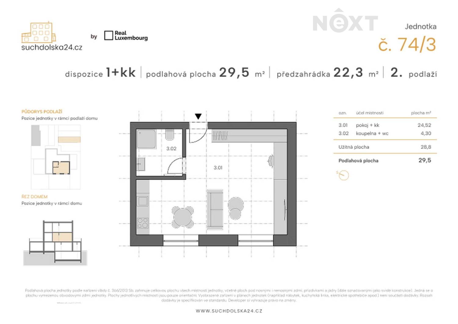 Prodej byt 1+kk, 27㎡