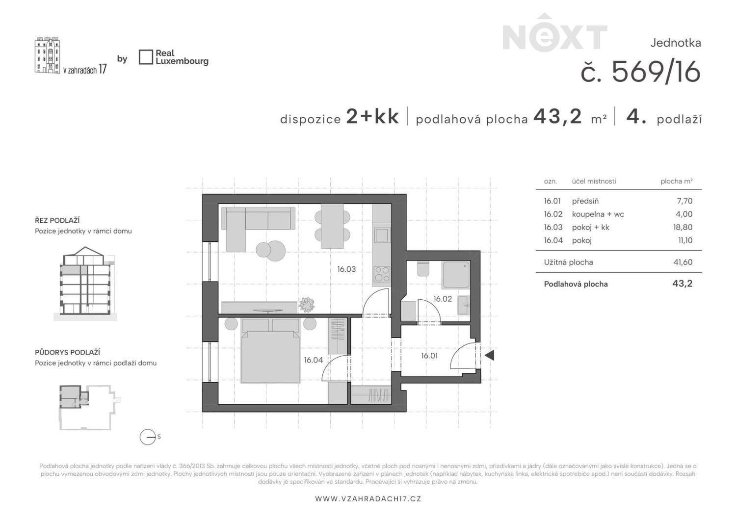 Prodej byt 2+kk, 43㎡