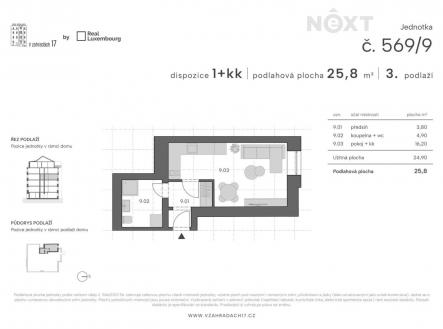 Prodej bytu, 1+kk, 26 m²