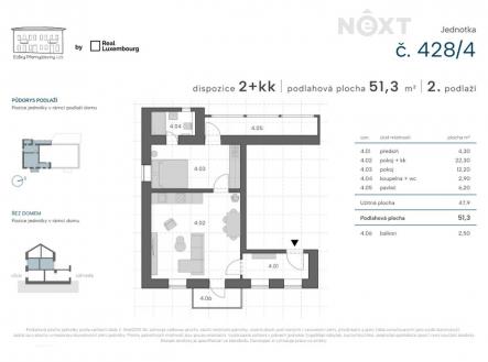 Prodej bytu, 2+kk, 51 m²