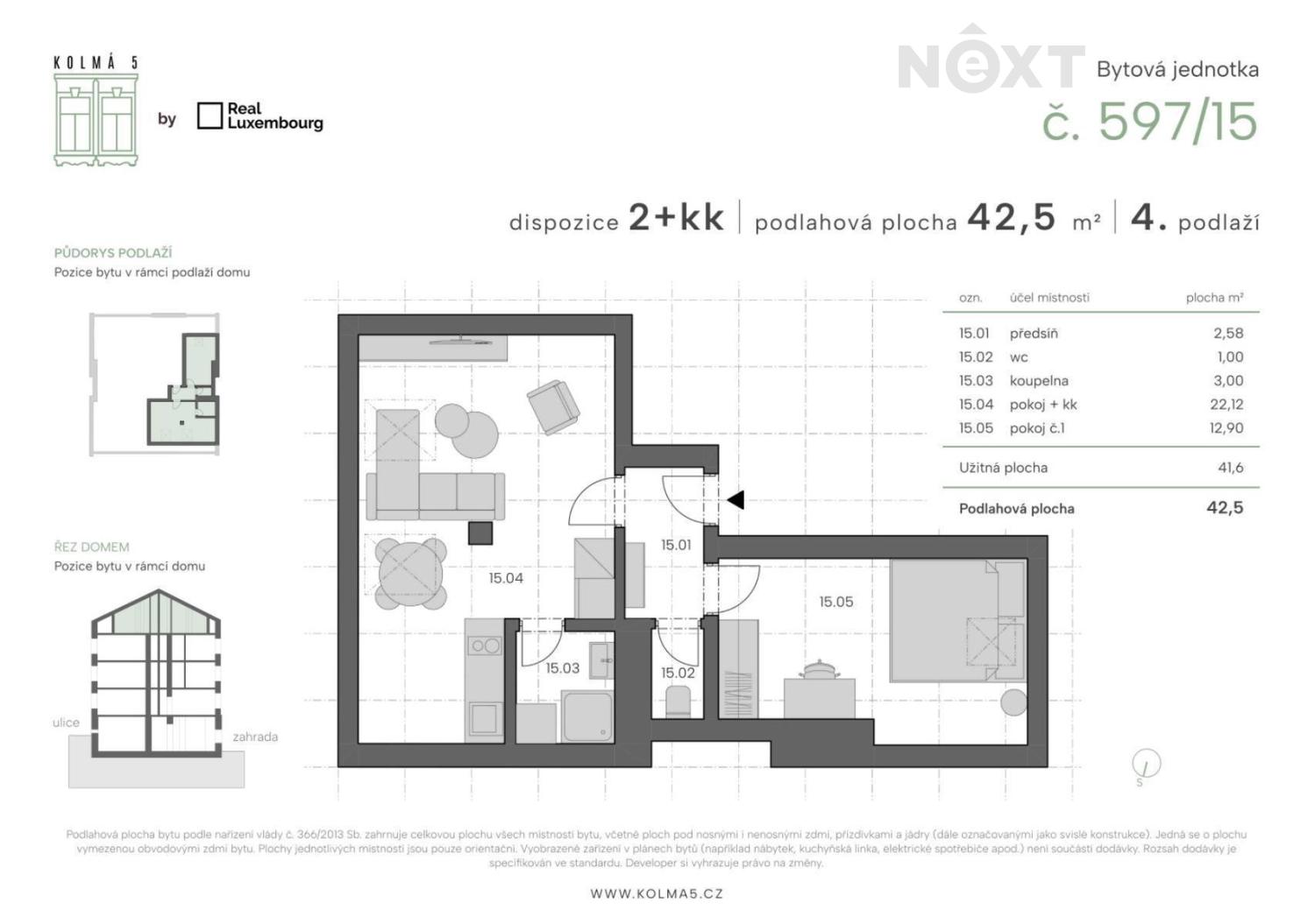 Prodej byt 2+kk, 43㎡