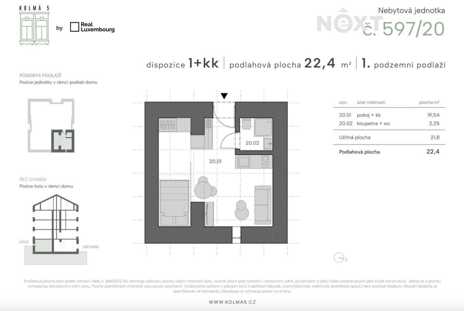 Prodej byt 1+kk, 23㎡