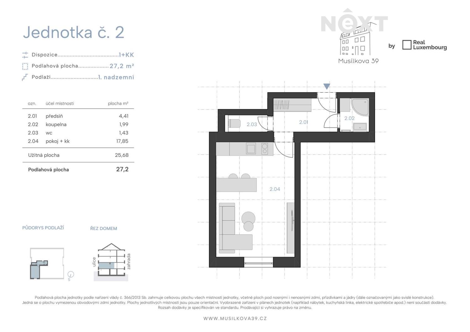 Prodej byt 1+kk, 27㎡