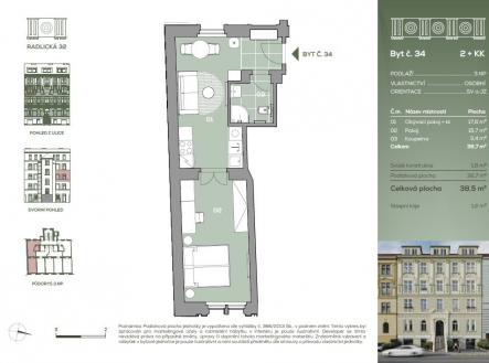 byt 34 | Prodej bytu, 2+kk, 37 m²