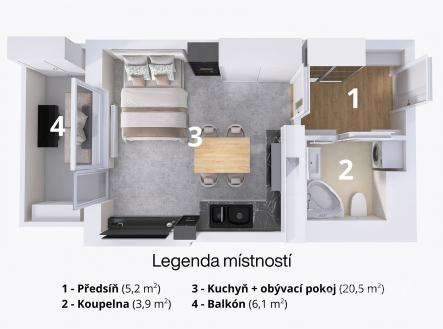 . | Prodej bytu, 1+kk, 32 m²