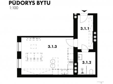 . | Prodej bytu, 1+kk, 35 m²