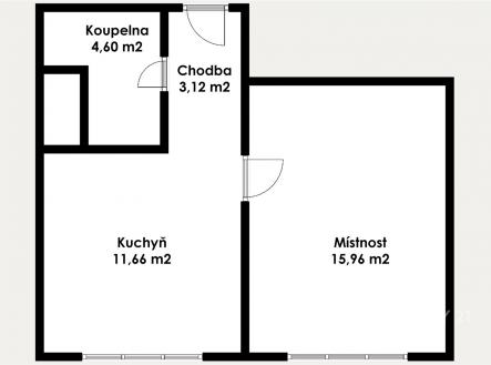 . | Pronájem bytu, 2+kk, 35 m²