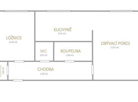 . | Pronájem bytu, 2+1, 53 m²