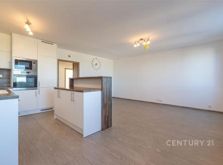 Světlý obývací pokoj s kuchyňskou linkou | Pronájem bytu, 3+kk, 67 m²