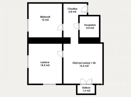 . | Prodej bytu, 3+kk, 54 m²