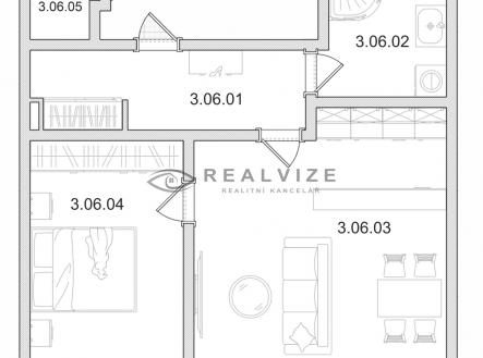 6 | Prodej bytu, 2+kk, 55 m²