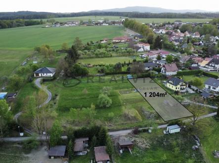 Pohled na pozemek Doudleby 1 | Prodej - pozemek pro bydlení, 1 204 m²