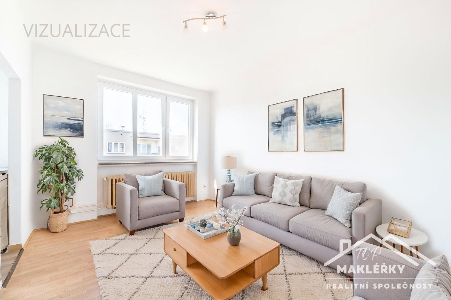 vizualizace obývací pokoj