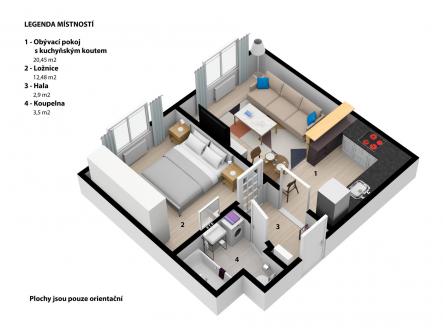 . | Prodej bytu, 2+kk, 40 m²