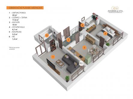 . | Pronájem bytu, 2+1, 67 m²