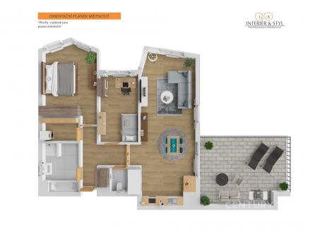 . | Pronájem bytu, 3+kk, 100 m²