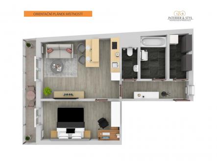 . | Pronájem bytu, 2+kk, 52 m²